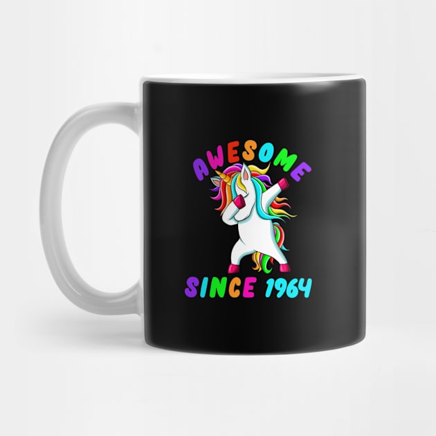 Awesome Since 1964- Dabbing Unicorn -57th Birthday Gift Girls by Abddox-99